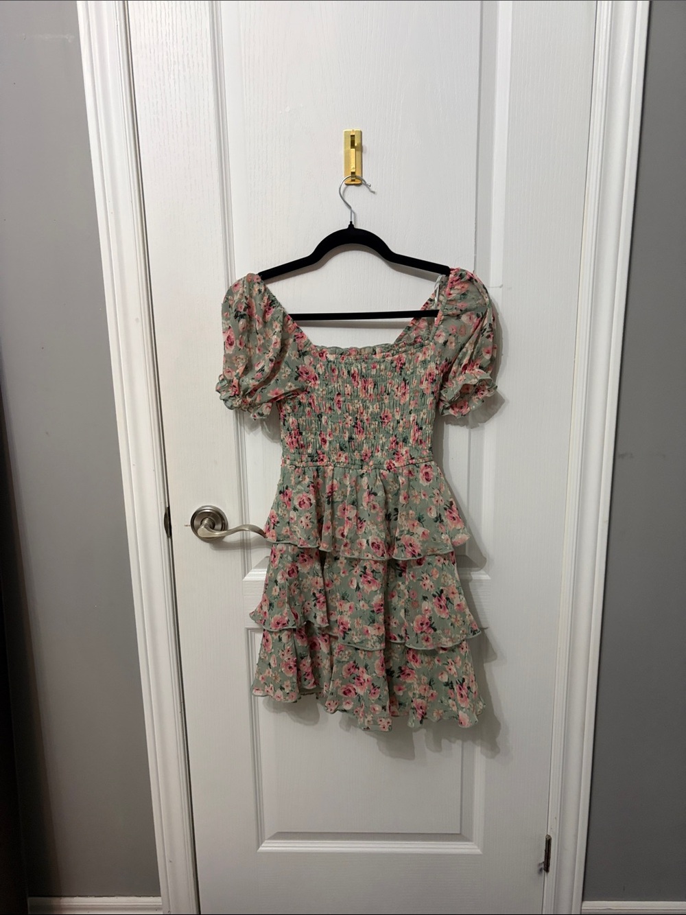 Thirty/Thirty Floral Green Ruffle Dress